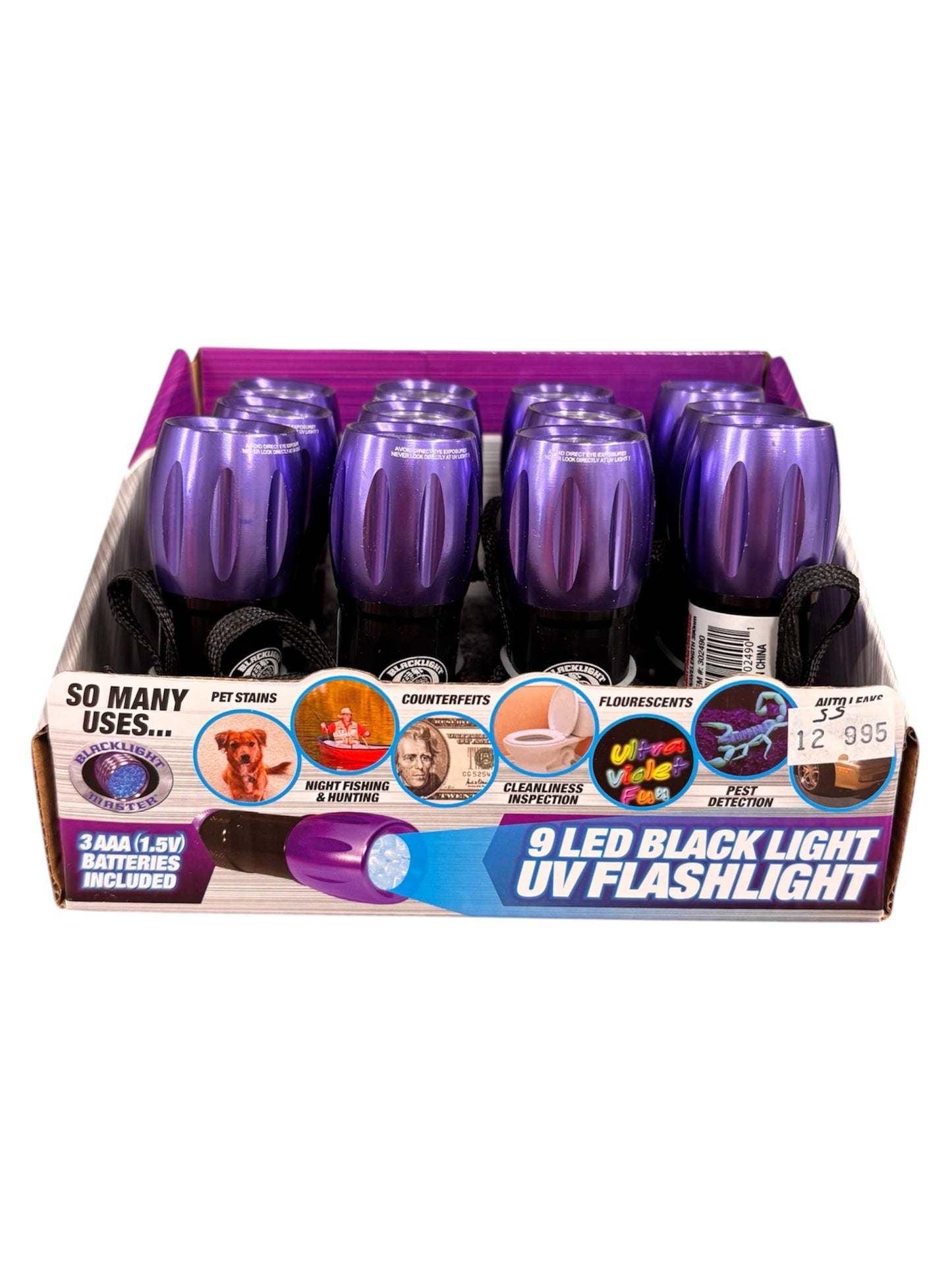 9 LED Blacklight UV Flashlight