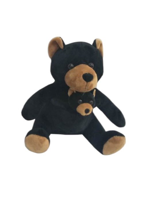 Plush Black Bear W/ Baby