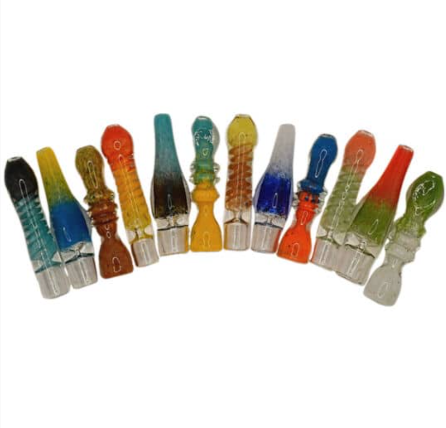 Glass Pipes 3" Frit With Lines